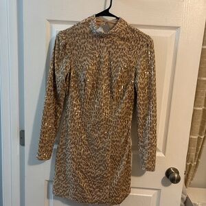 Blue Rain Gold Sequin Dress